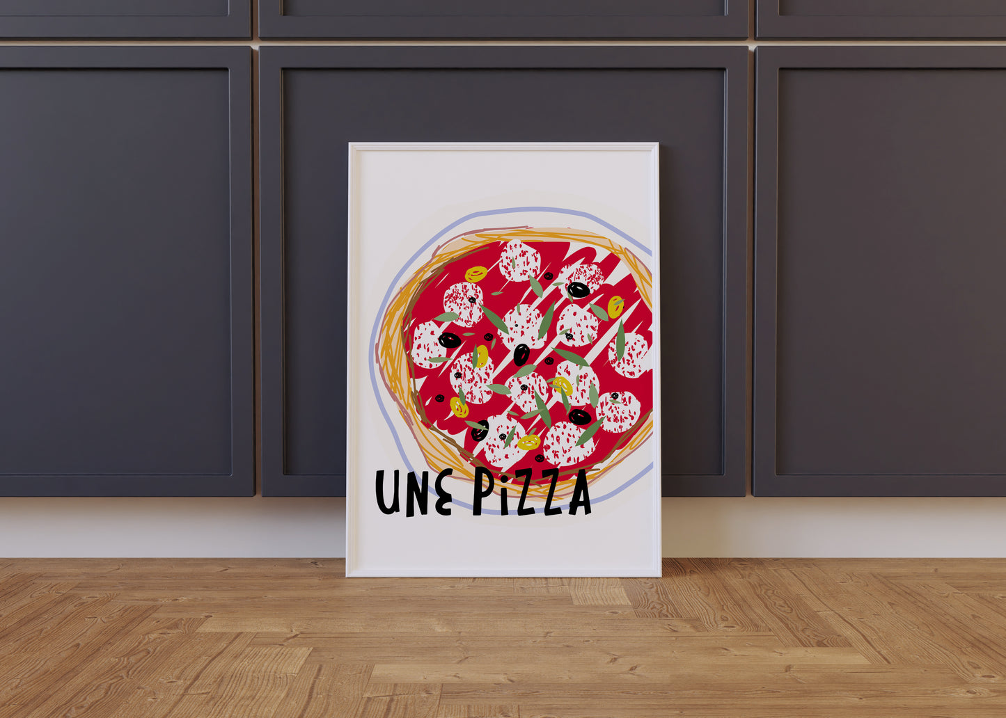 Pizza in French Print