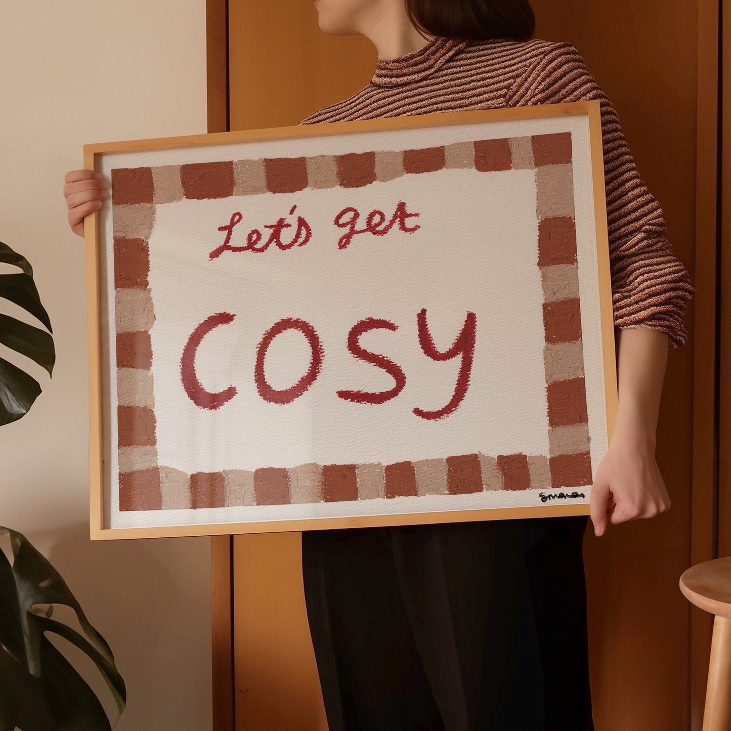 Let's Get Cosy Oil Pastel Print