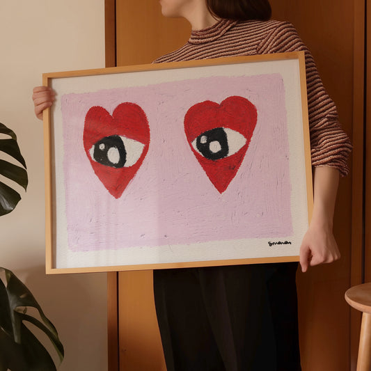 Heart Eyes Oil Pastel Print