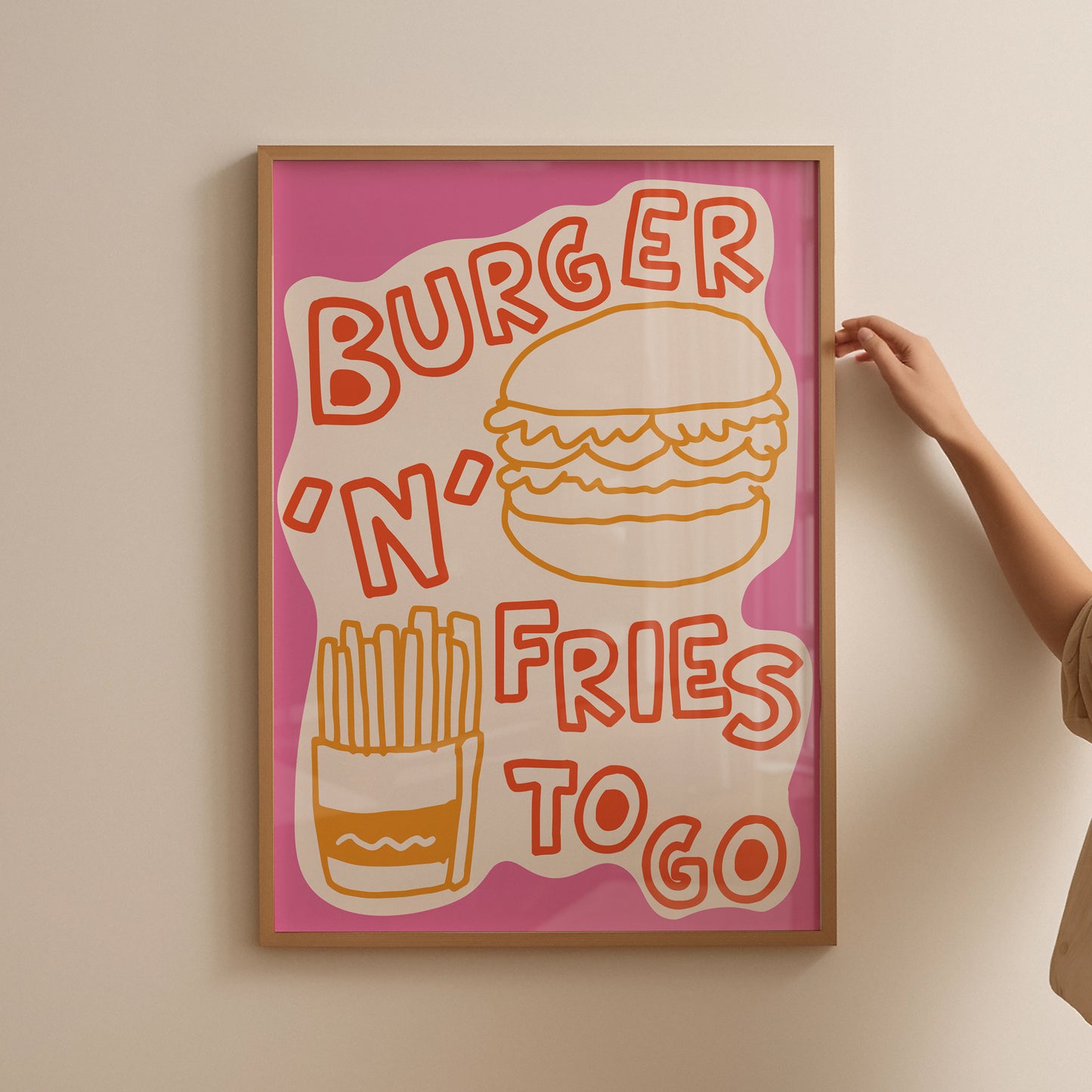 Burger and Fries Retro Diner Print