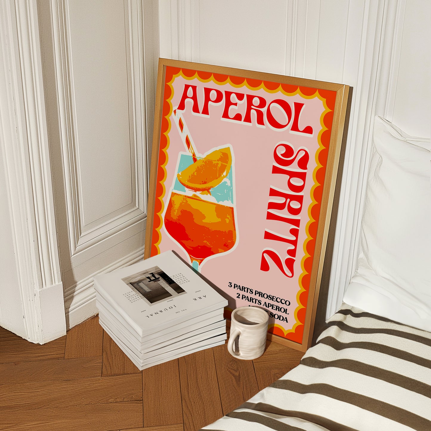 Aperol Spritz Retro Cocktail Print