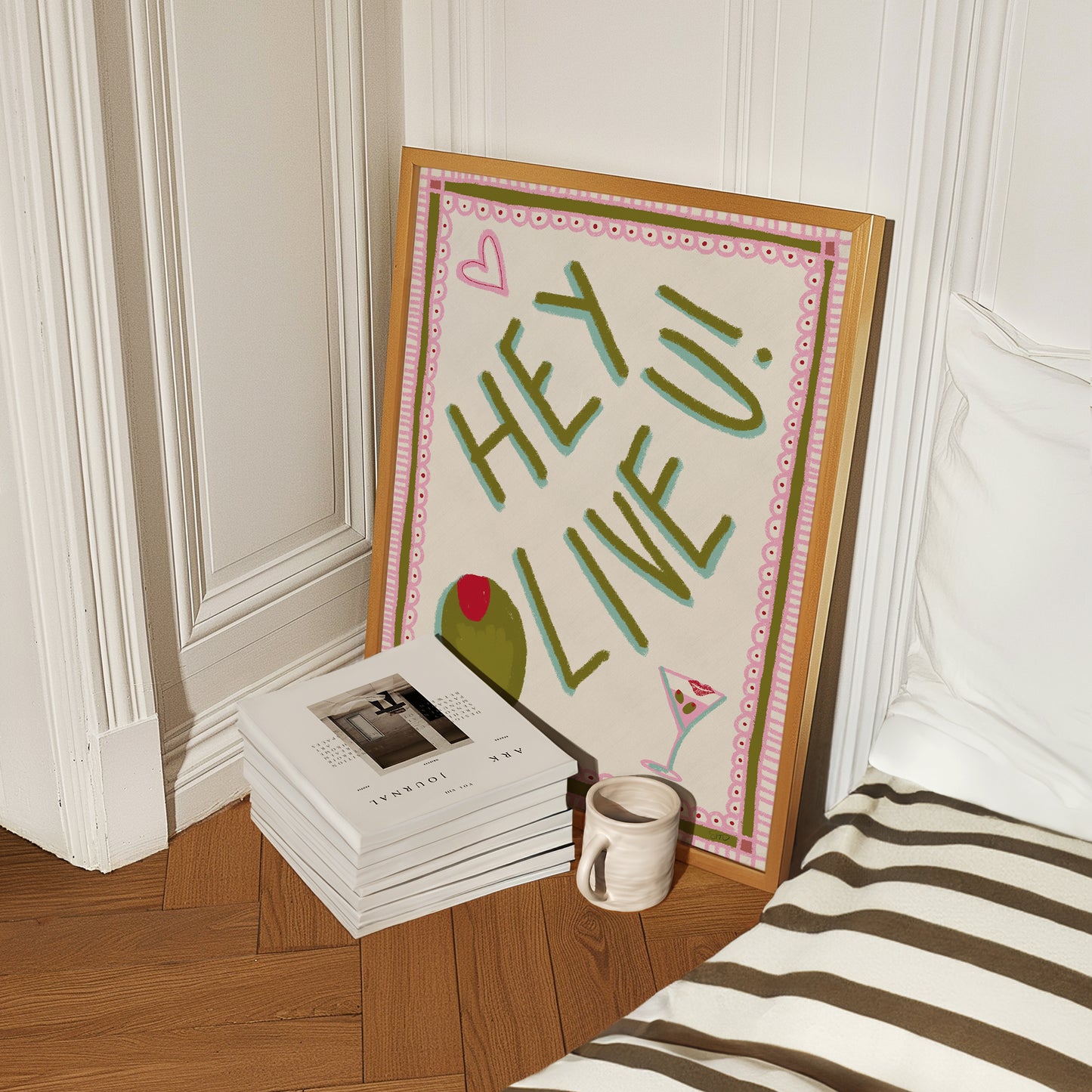 Olive You - I Love You Hand Drawn Print