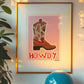 Howdy Cowboy Boot Oil Pastel Print