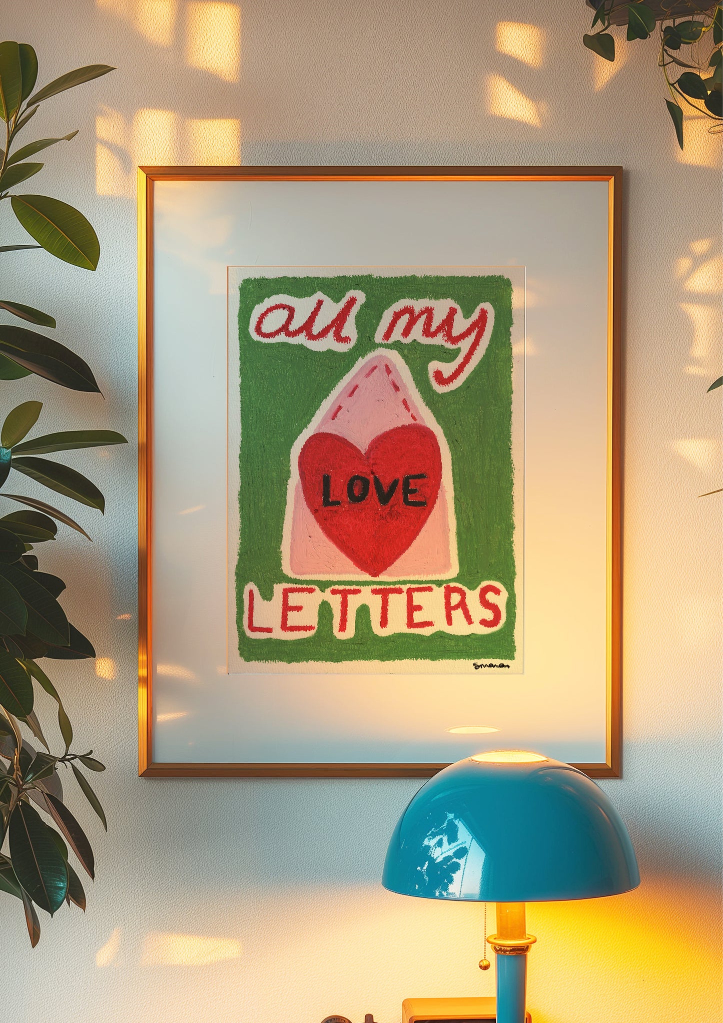 All My Love Letters Oil Pastel Print