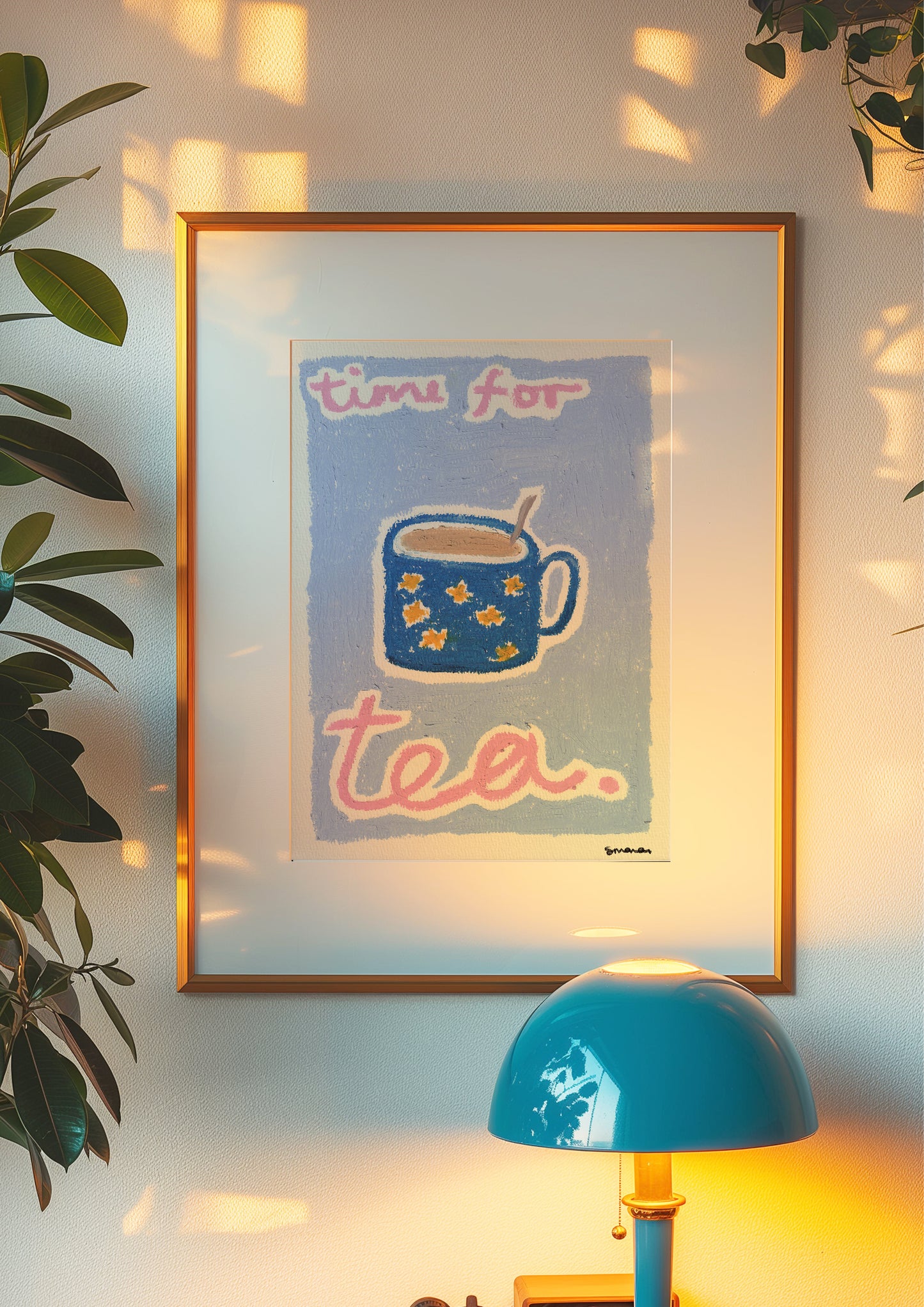 Time For Tea Oil Pastel Print