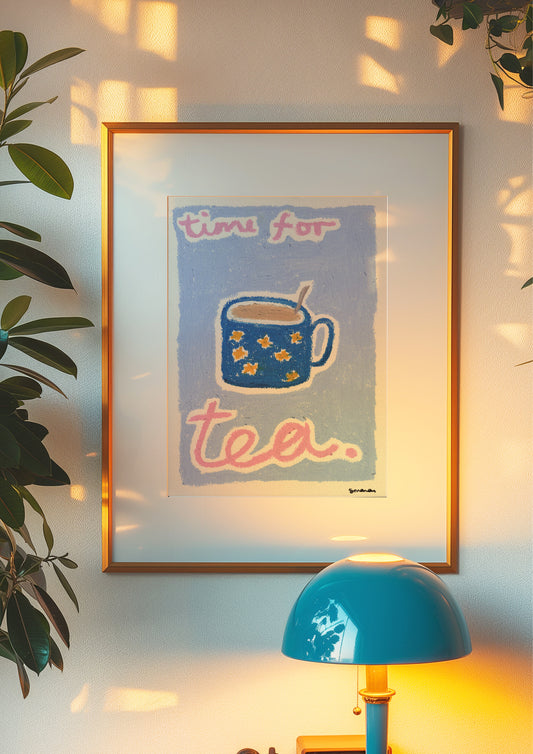 Time For Tea Oil Pastel Print