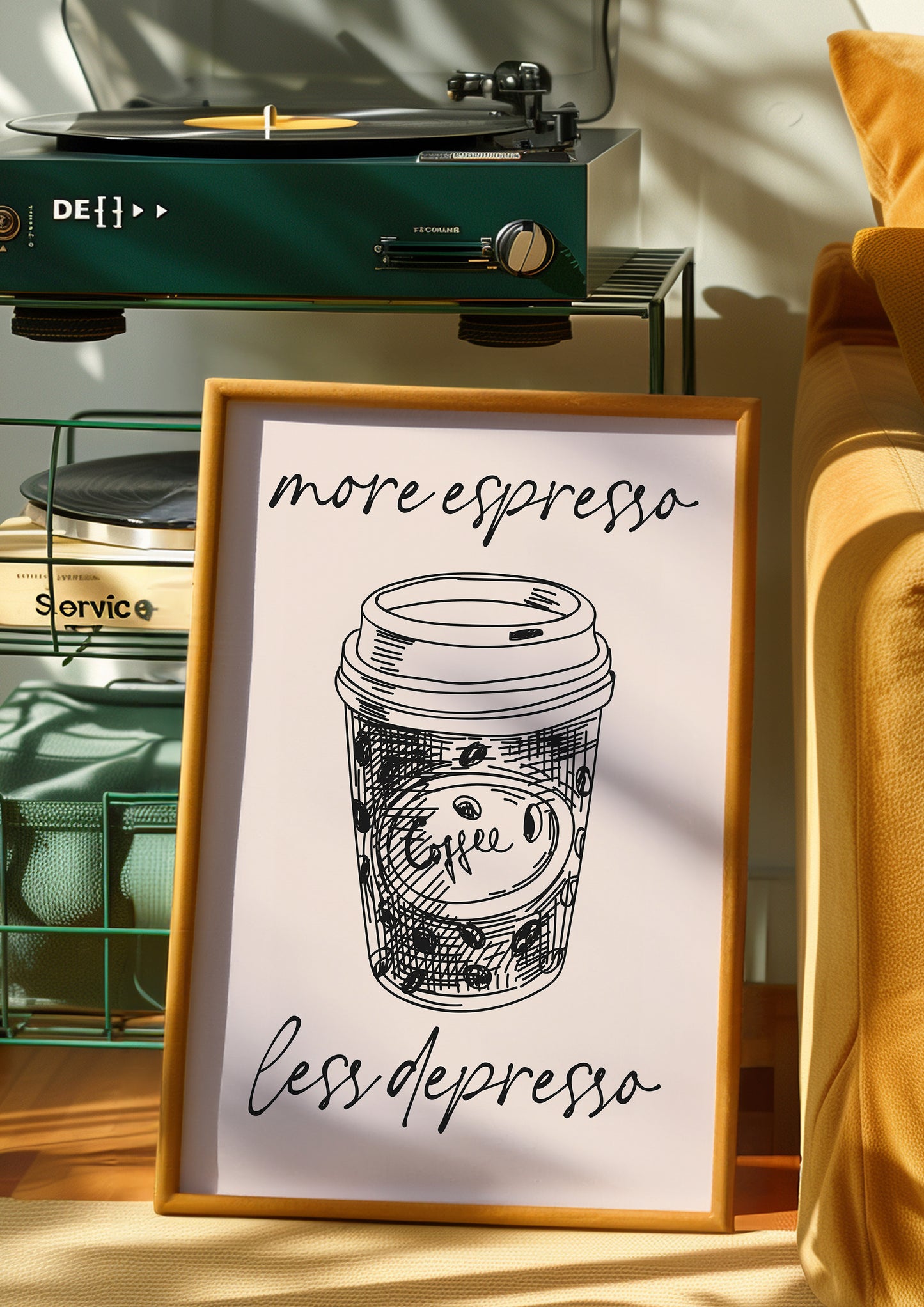 More Espresso Less Depresso Coffee Print