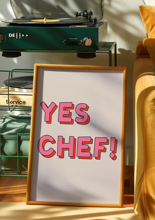 Yes Chef Print - in Pink
