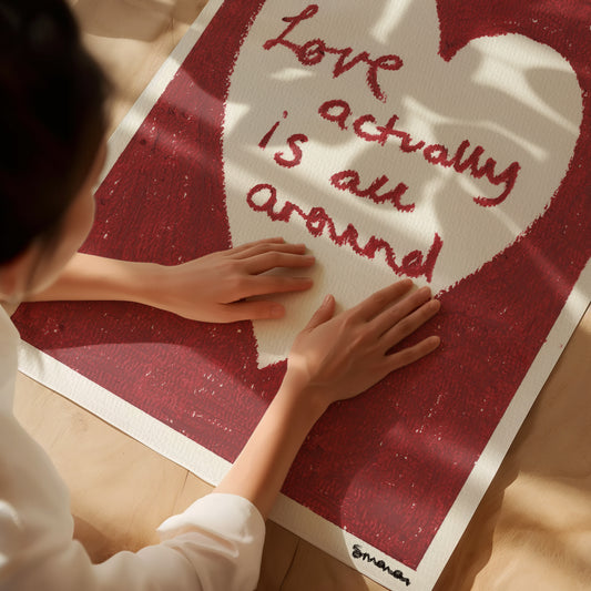 Love Actually Is All Around Oil Pastel Print