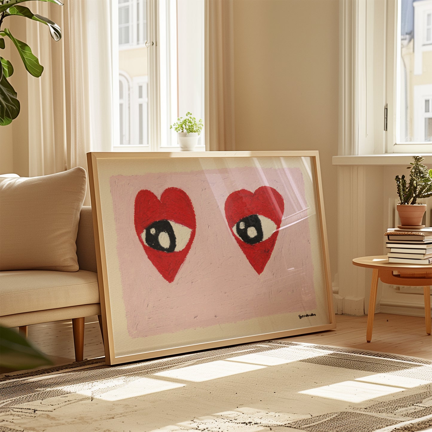 Heart Eyes Oil Pastel Print