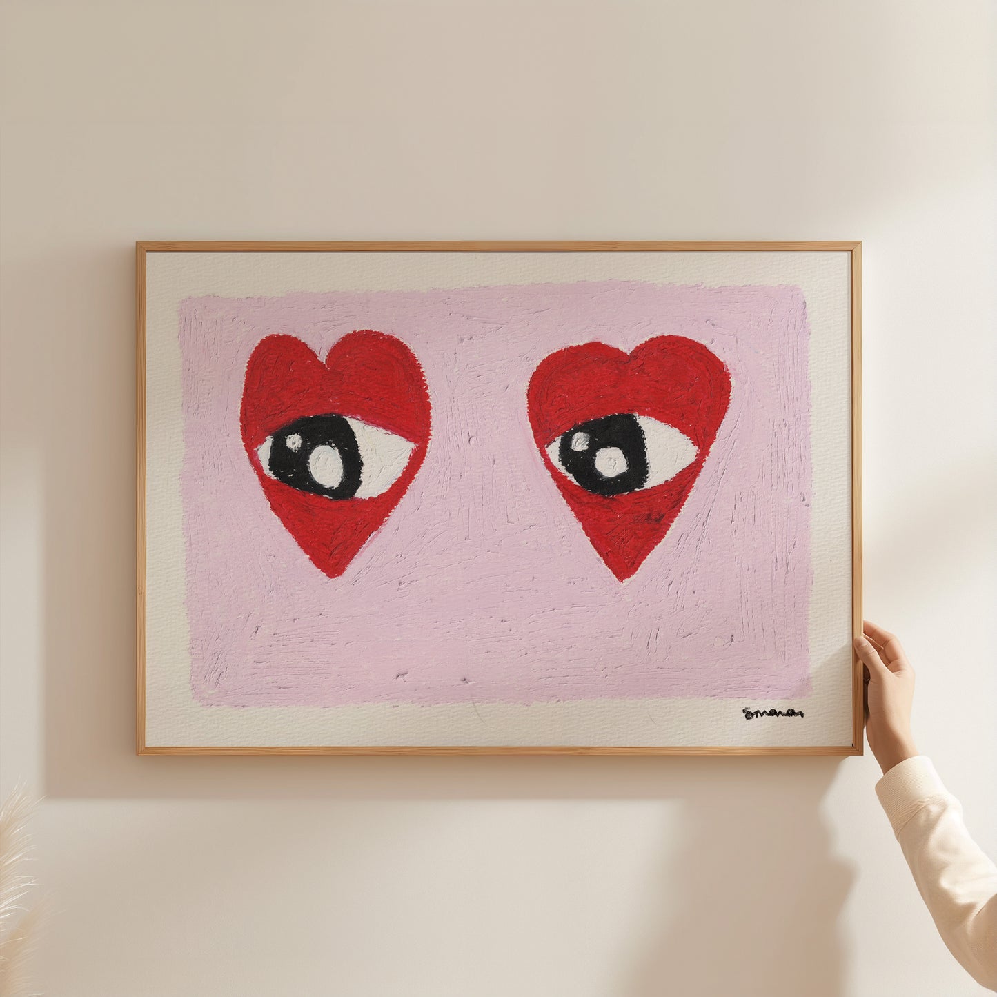 Heart Eyes Oil Pastel Print