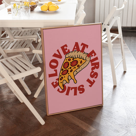 Love At First Slice Pizza Kitchen Print