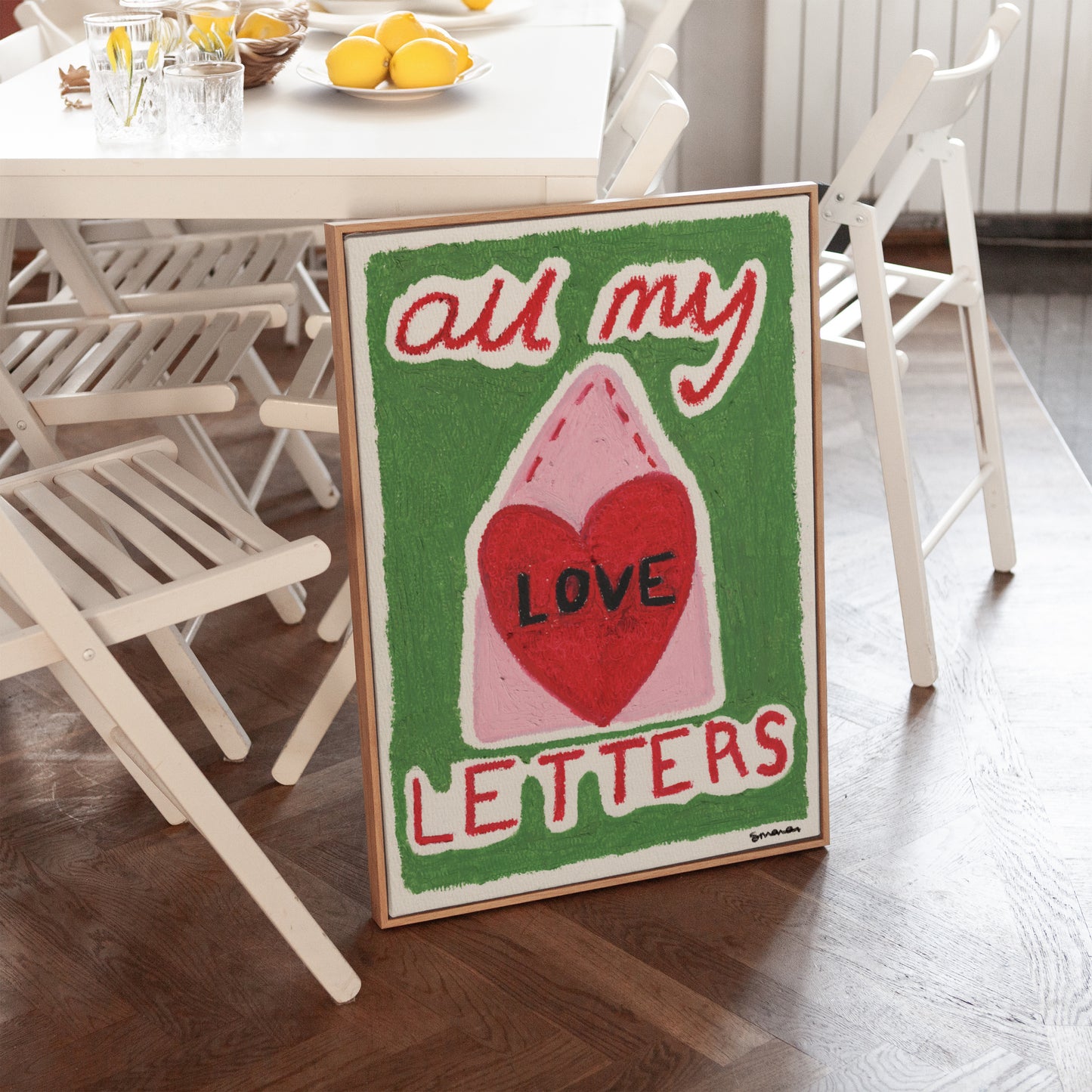 All My Love Letters Oil Pastel Print