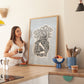 Woman Holding Flowers Print