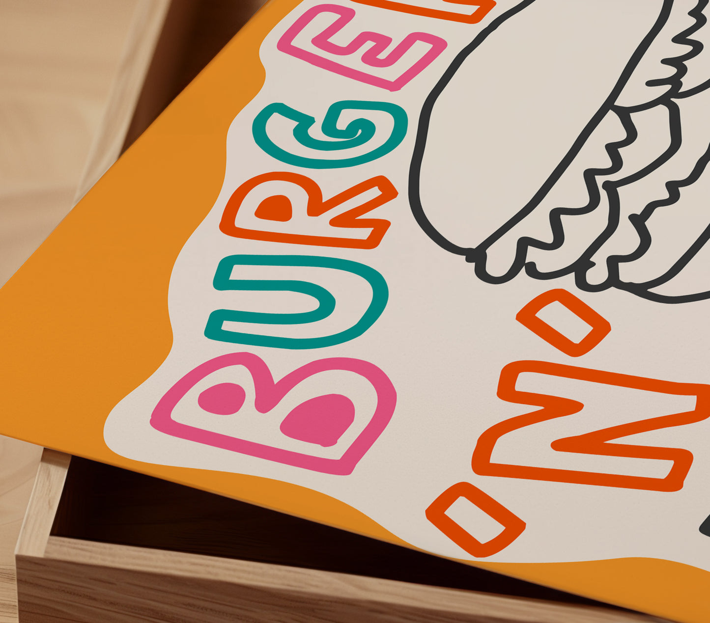 Burger and Fries Retro Diner Print
