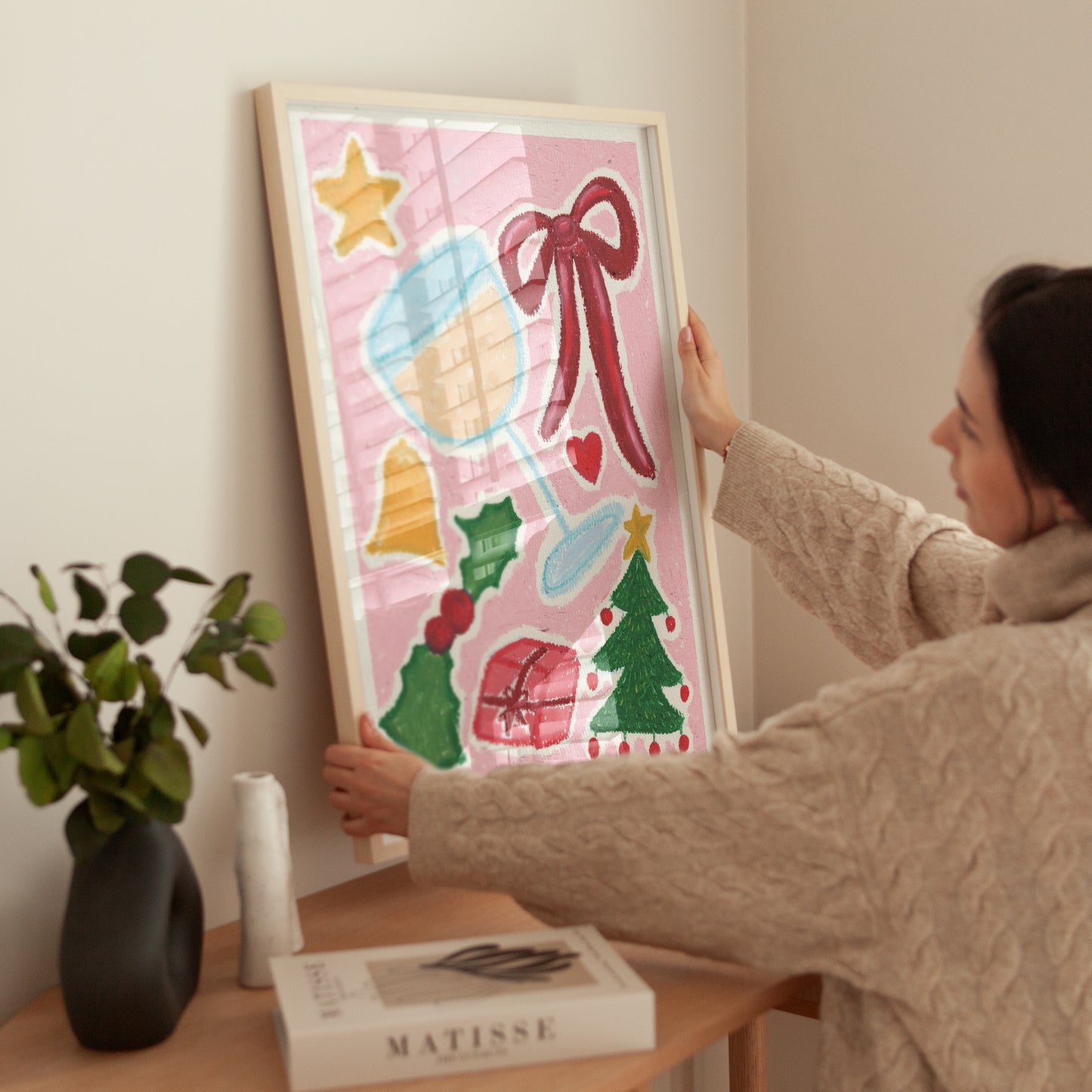 Christmas Spirit Oil Pastel Print