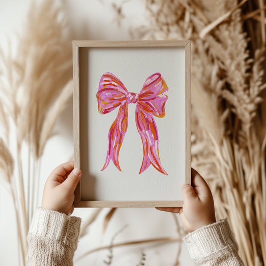 Acrylic Pink Bow Print