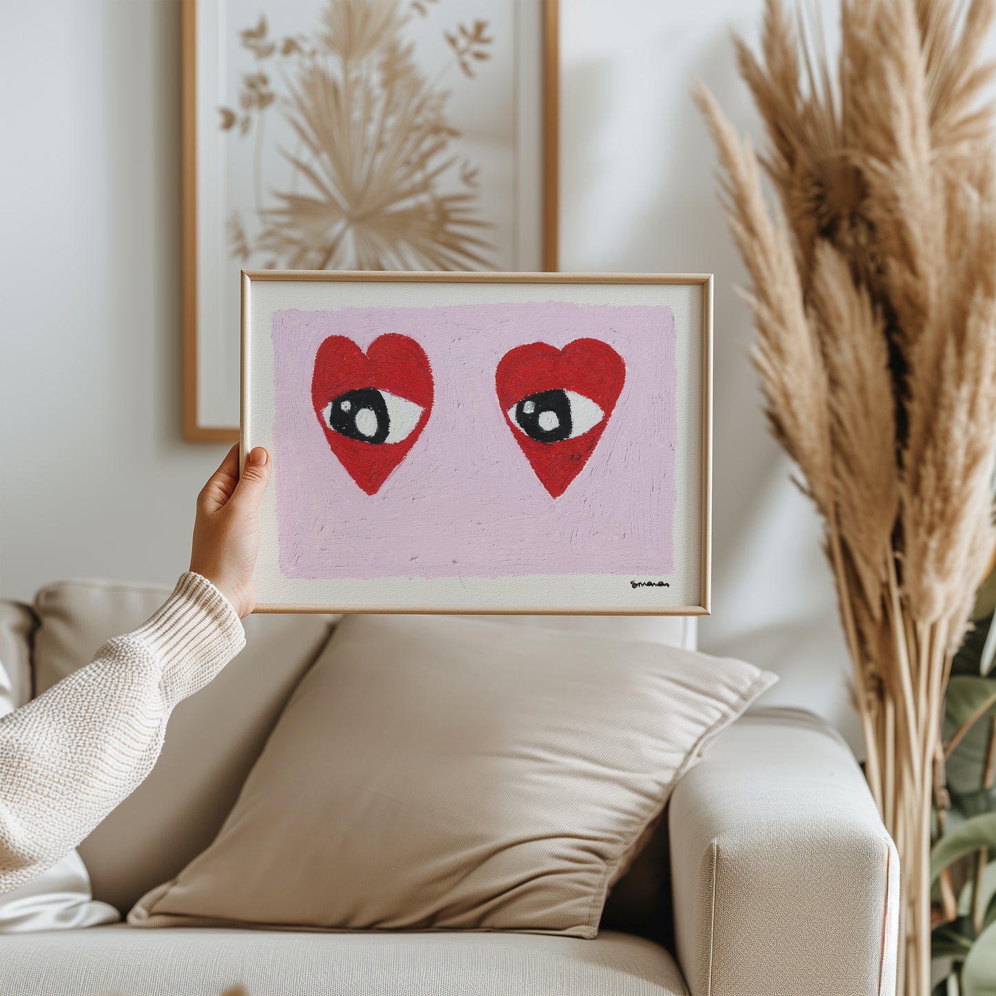 Heart Eyes Oil Pastel Print
