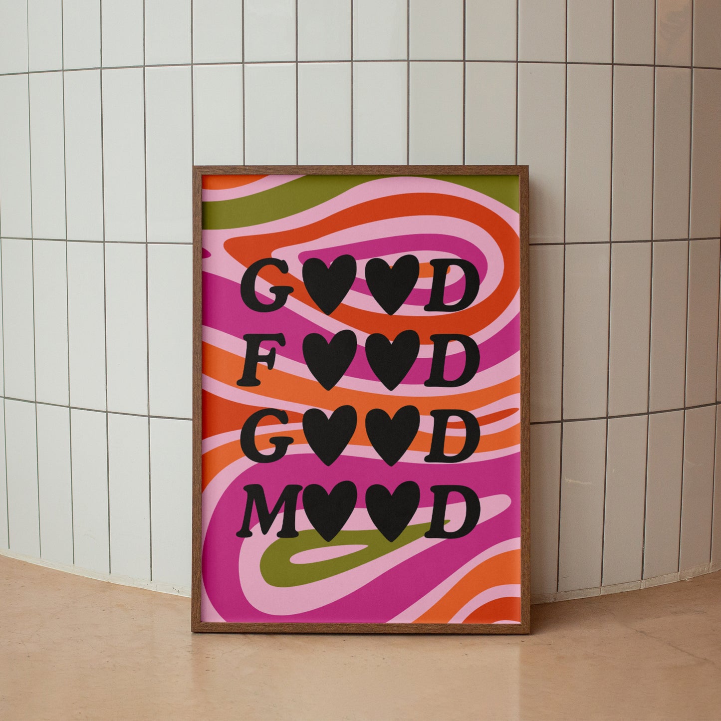 Good Food Good Mood Rainbow Print