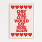Chef Was Cute Foodie Print – Bold Kitchen Red Wall Art