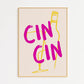 Cin Cin Illustrated Print