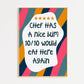 Chef Has a Nice Bum Funny Food Print in Teal