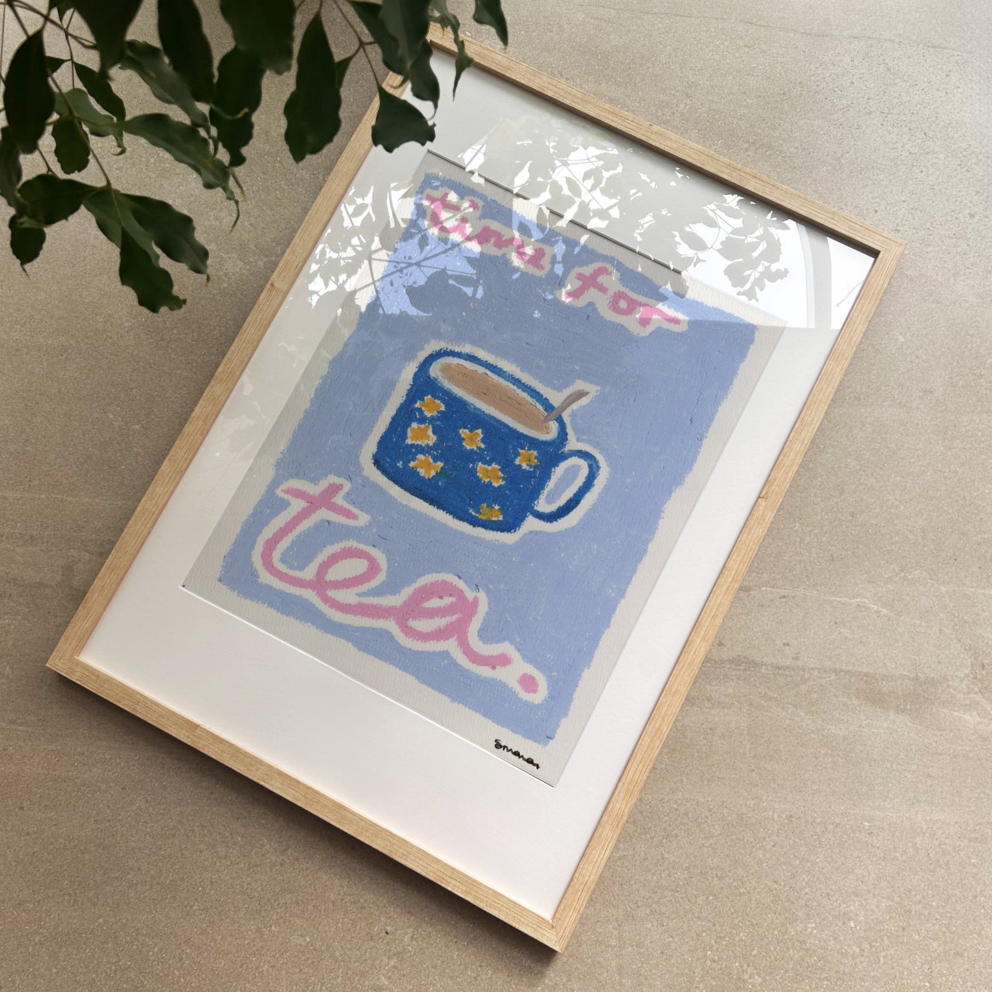 Time For Tea Oil Pastel Print