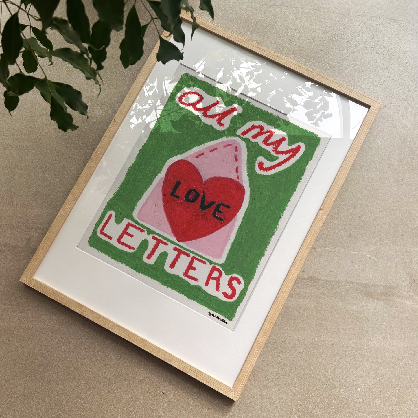All My Love Letters Oil Pastel Print