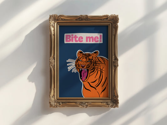 Bite me tiger print