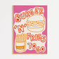 Burger and Fries Retro Diner Print
