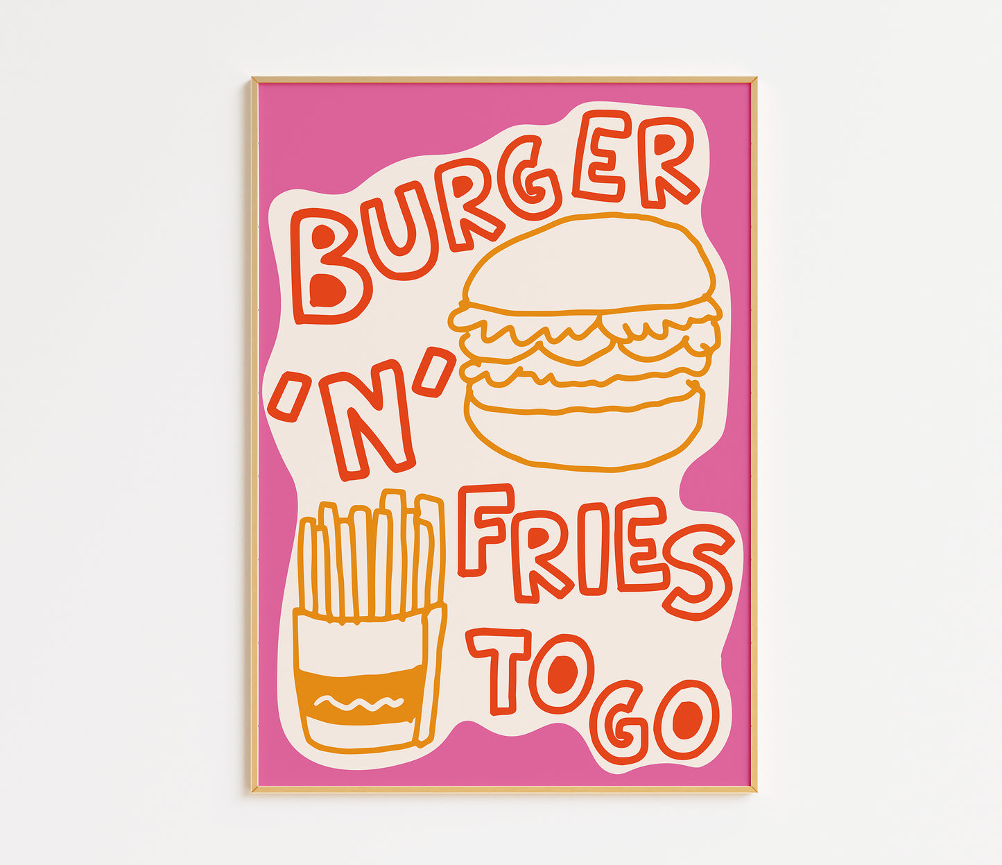 Burger and Fries Retro Diner Print
